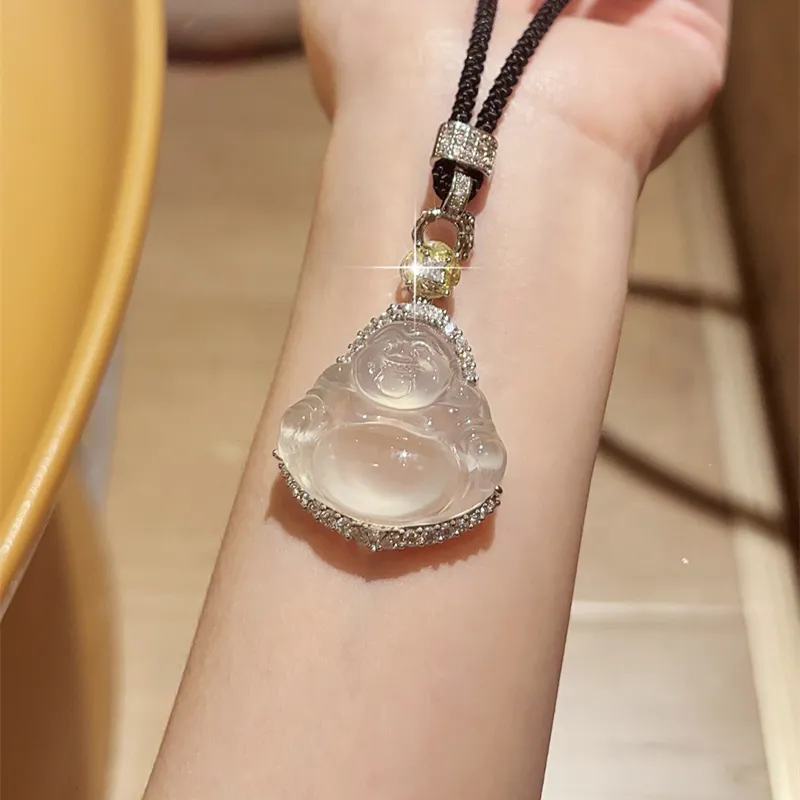 Xifeng Building Chalcedony Jade Pendant #Good Luck Women's-5