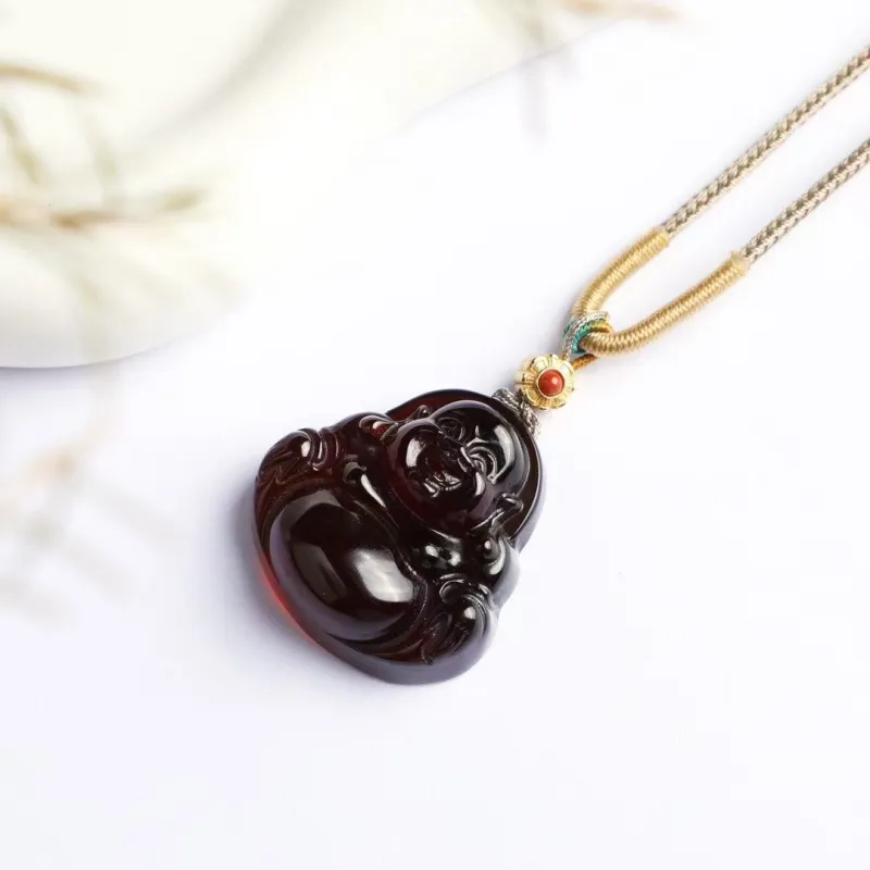 Xifeng Building Amber Necklaces Unisex-3