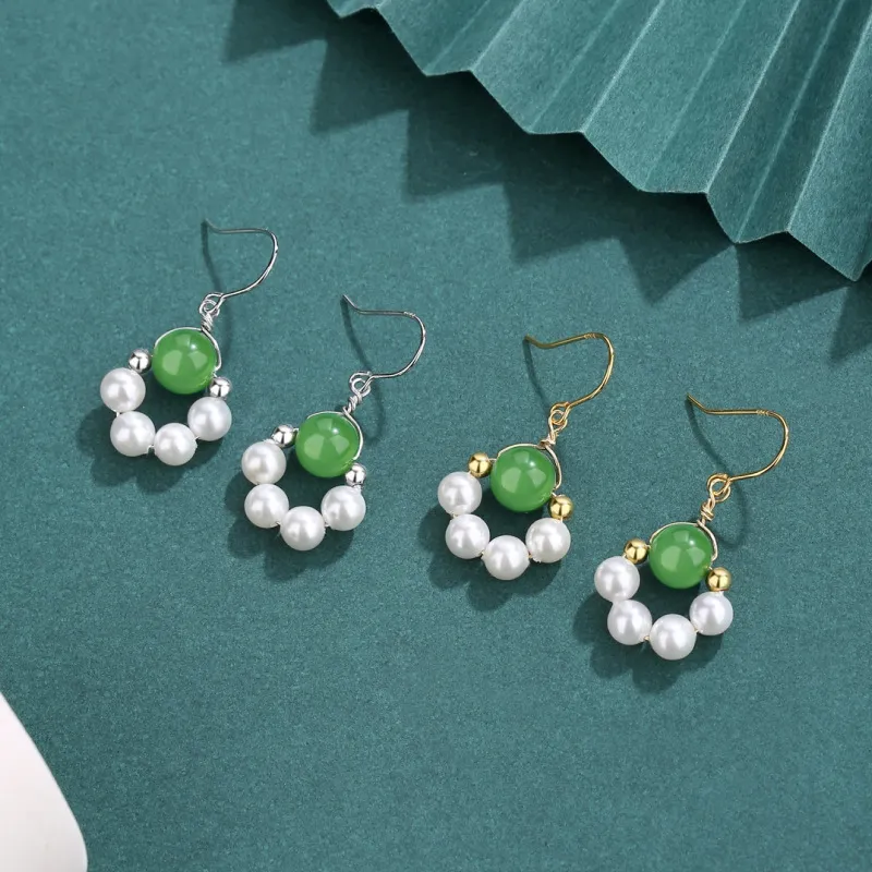 Xifeng Building Earrings Jasper Women's-2