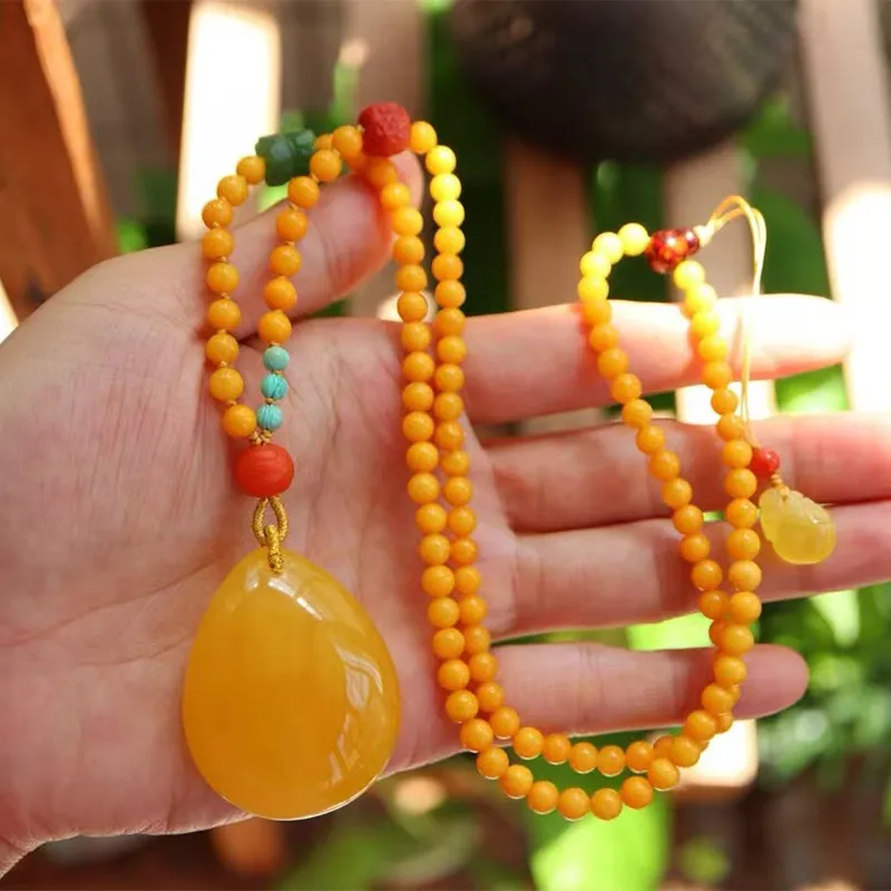 Xifeng Building Beeswax Necklaces Unisex-4