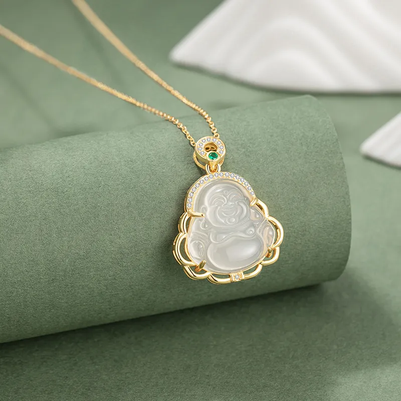 Xifeng Building Chalcedony Jade Necklaces Women's-2