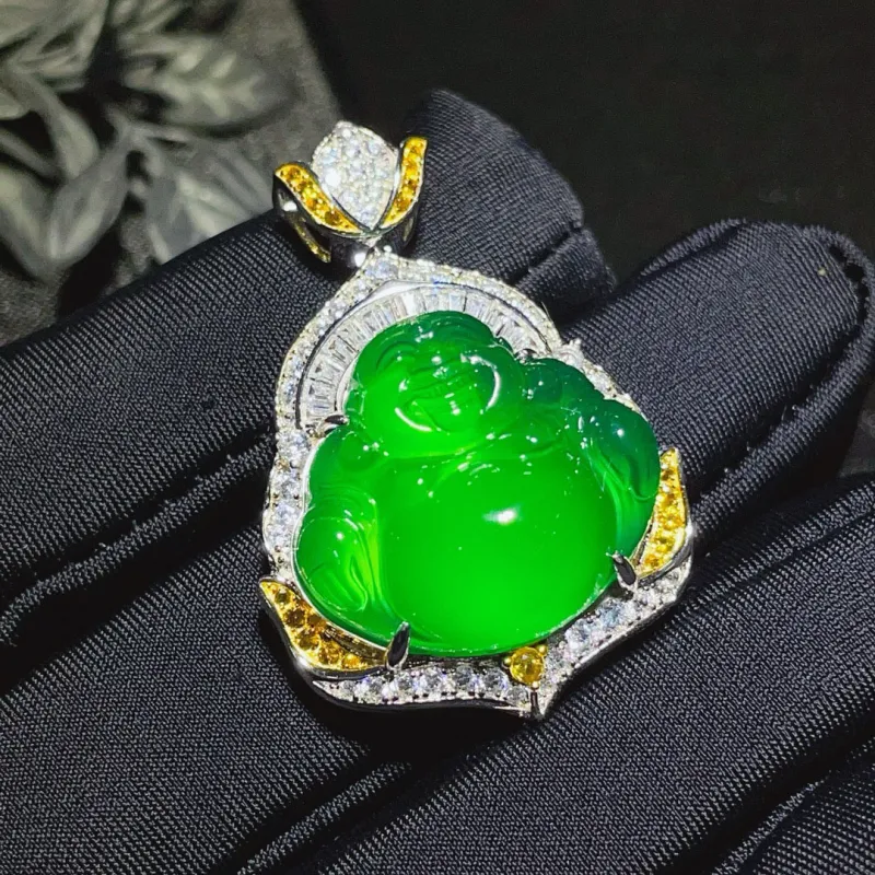 Xifeng Building Chalcedony Jade Pendants Unisex-10