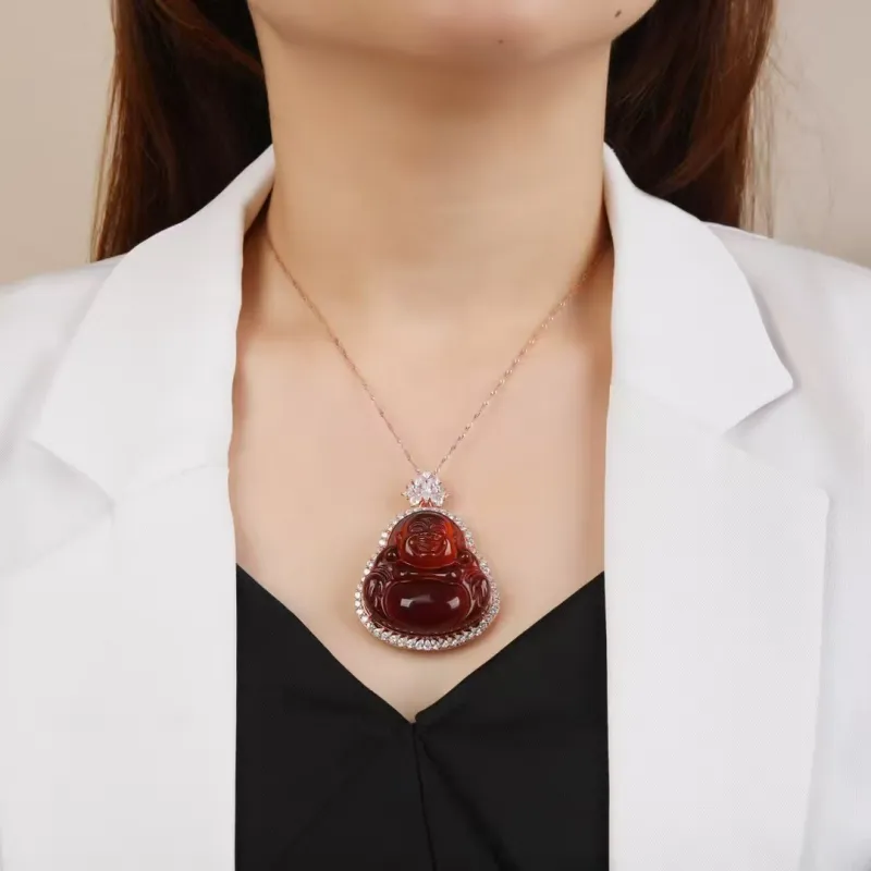 Xifeng Building Amber Necklaces Unisex-1