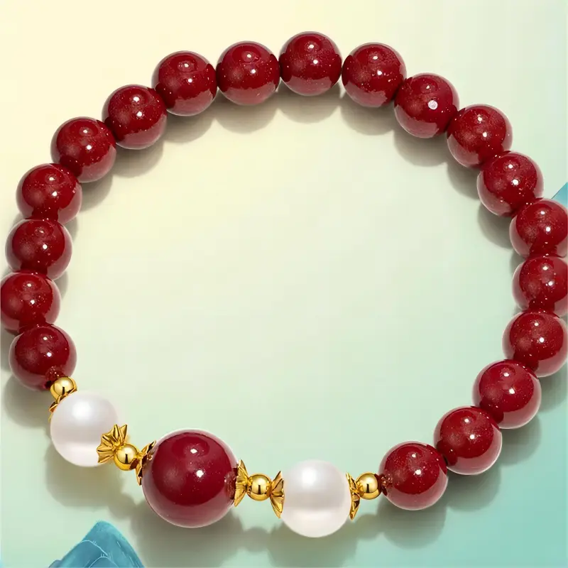 Xifeng Building Cinnabar Jade Bracelets Unisex-1