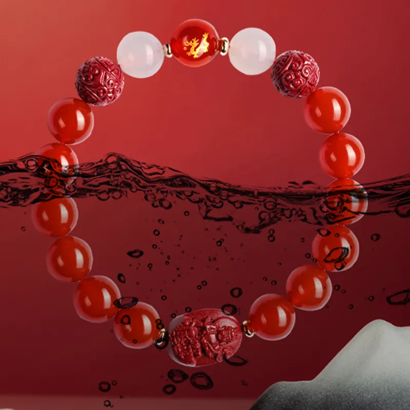 Xifeng Building Cinnabar Bracelets Unisex-3