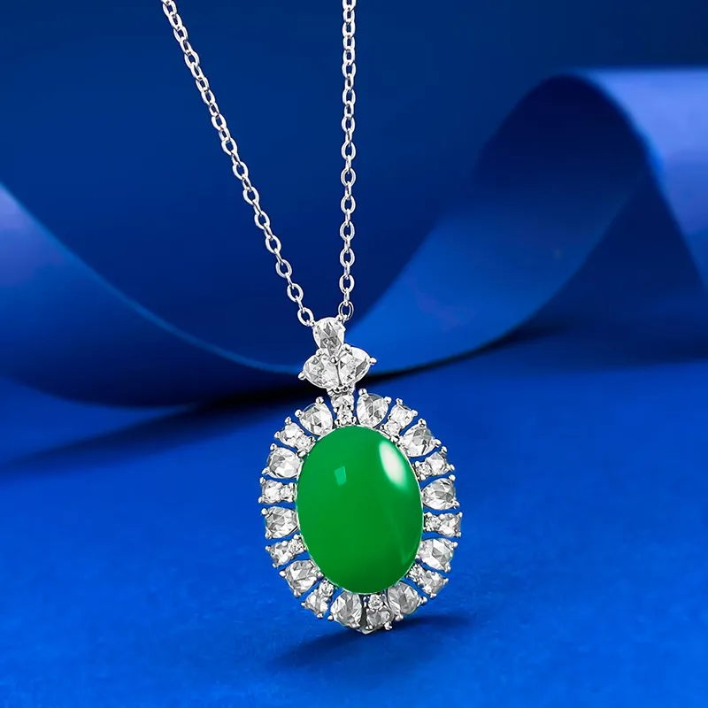 Xifeng Building Chalcedony Jade Necklaces Women's-2