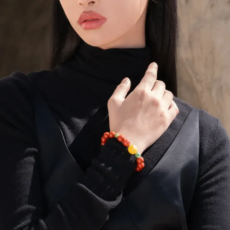 Xifeng Building Southern Red Agate Bracelets Unisex-2