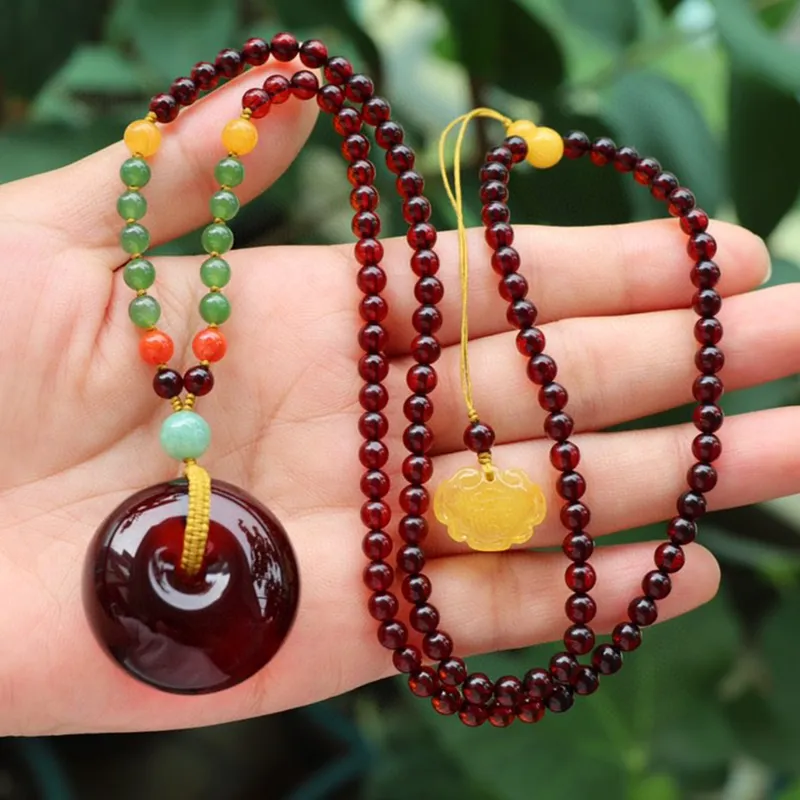 Xifeng Building Amber Necklaces Women's-1
