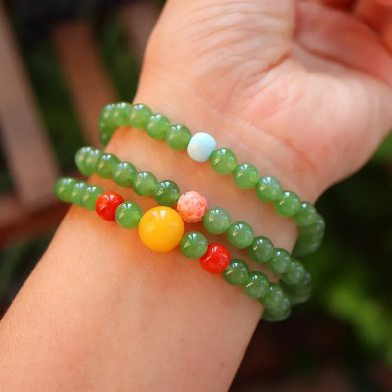 Xifeng Building Hetian Jade Bracelets Jasper Unisex-2