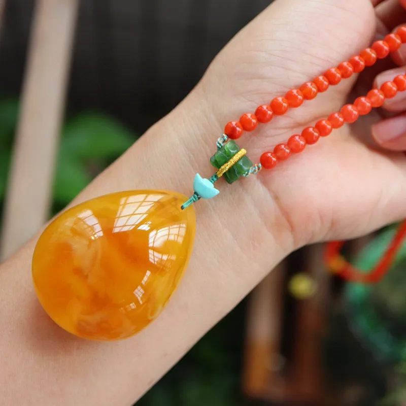 Xifeng Building Beeswax Necklaces Unisex-3
