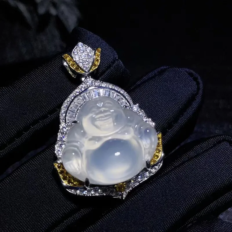 Xifeng Building Chalcedony Jade Pendants Unisex-4
