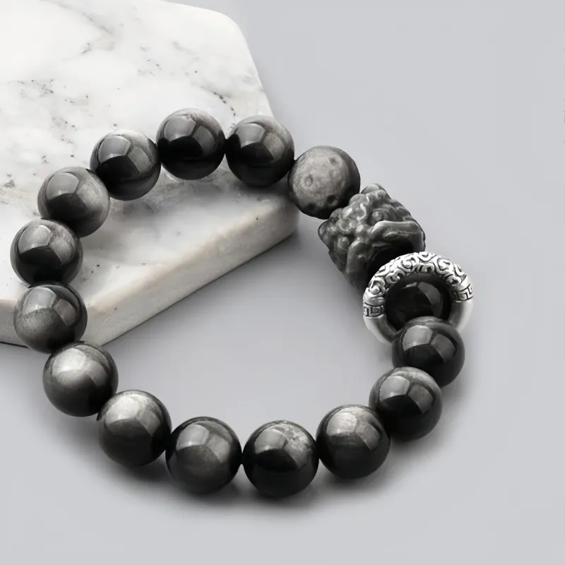 Xifeng Building Obsidian Bracelets Unisex-1