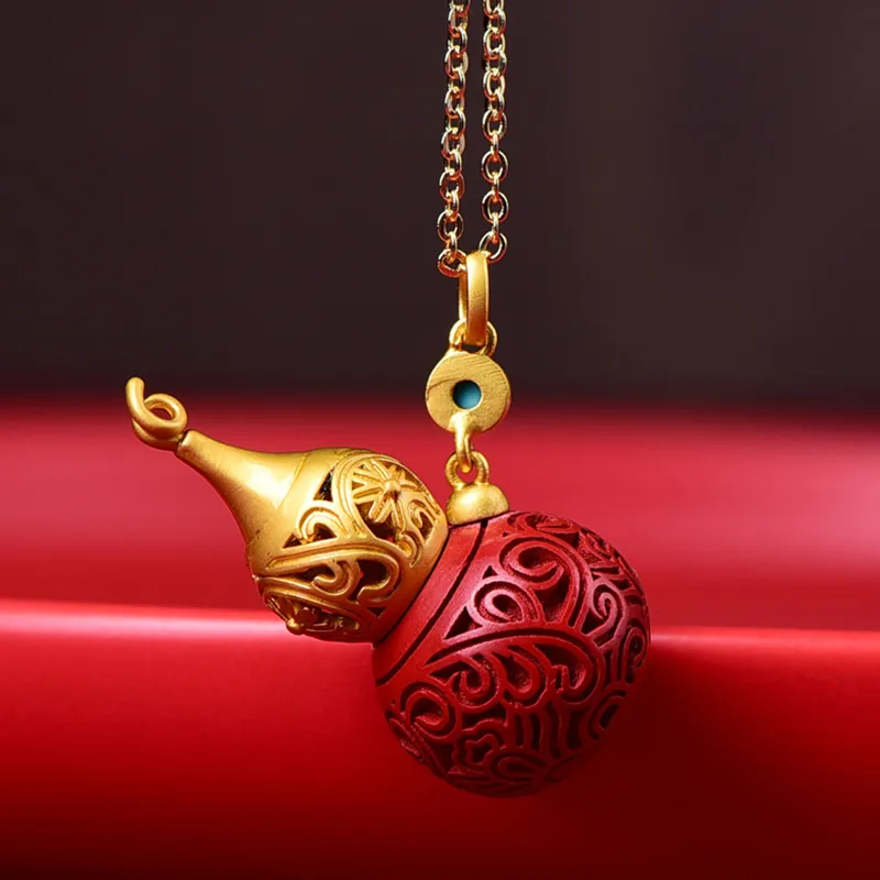 Xifeng Building Cinnabar Pendants Unisex-2