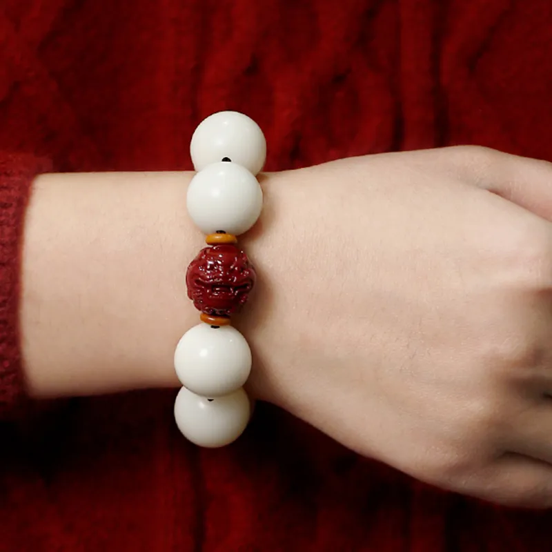 Xifeng Building White Jade Bodhi Bracelets Unisex-4