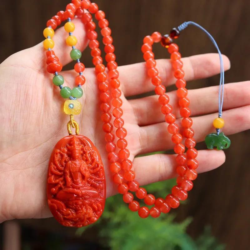 Xifeng Building Southern Red Agate Fine Jade Necklaces Unisex-1