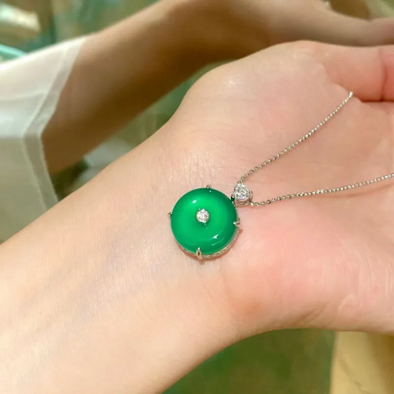 Xifeng Building Chalcedony Jade Necklaces Women's-3