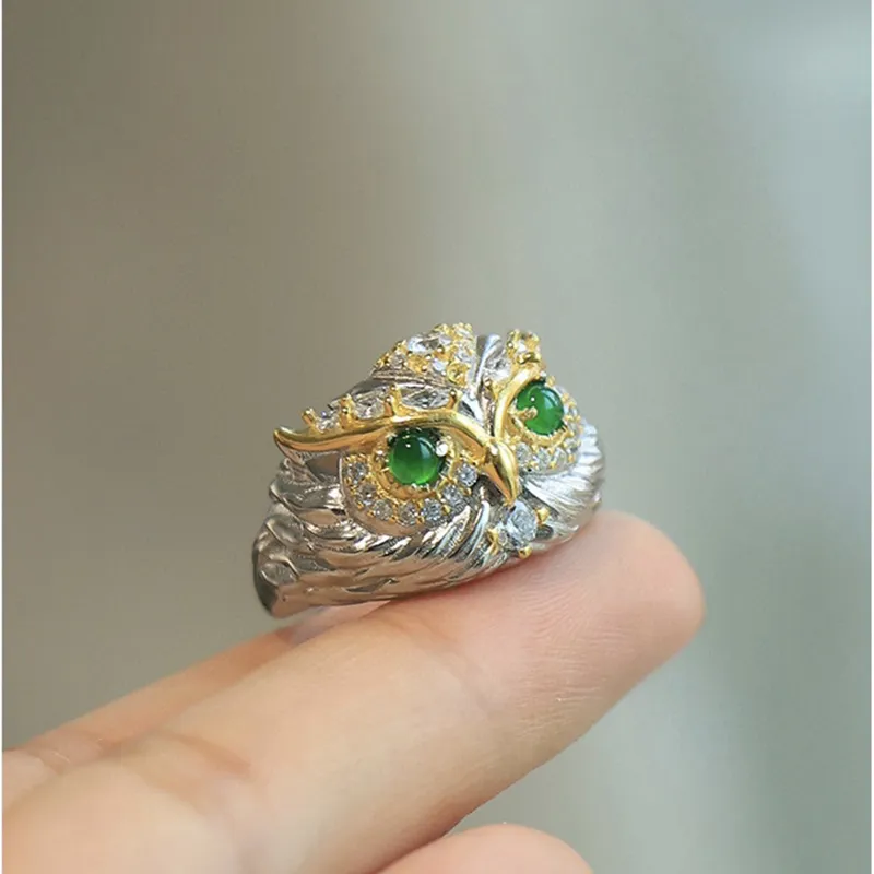 Xifeng Building Ice Glutinous Jadeite Rings Unisex-4