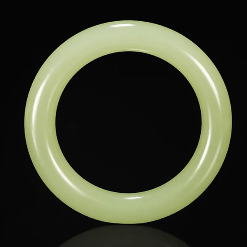 Xifeng Building Hetian Jade Bangles Pale Greenish White Jade Women's-2