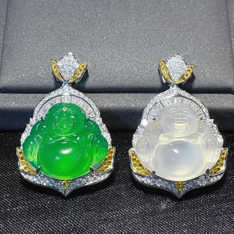 Xifeng Building Chalcedony Jade Pendants Unisex-14