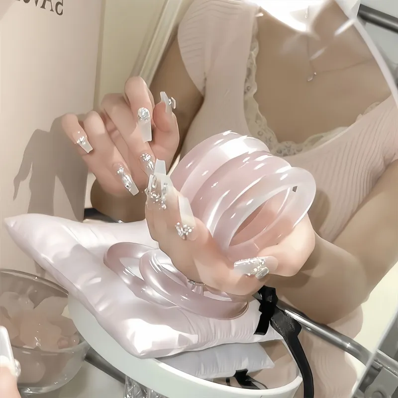 Xifeng Building Glass Cat Eye Bangles Women's-11