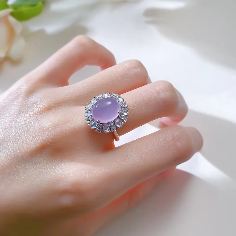 Xifeng Building Chalcedony Jade Rings Women's-2