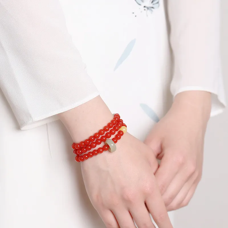 Xifeng Building Southern Red Agate Bracelets Unisex-2