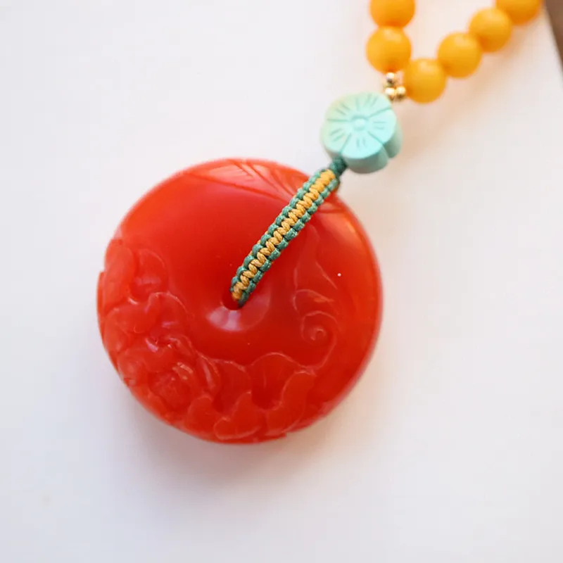 Xifeng Building Southern Red Agate Necklaces Unisex-6