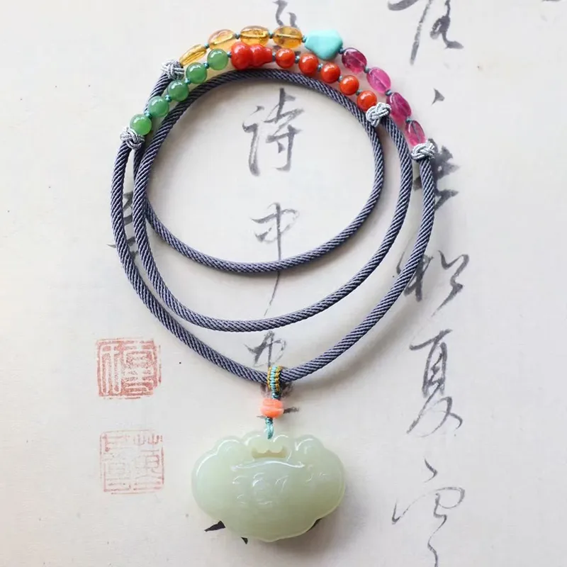 Xifeng Building Hetian Jade Necklaces Jasper Women's-1