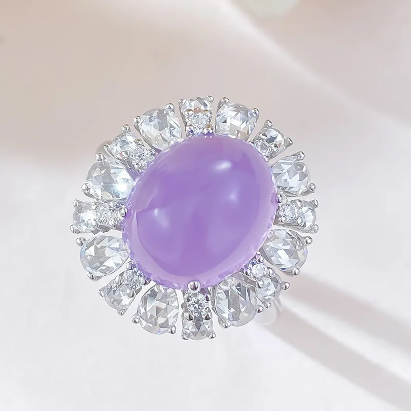 Xifeng Building Chalcedony Jade Rings Women's-4