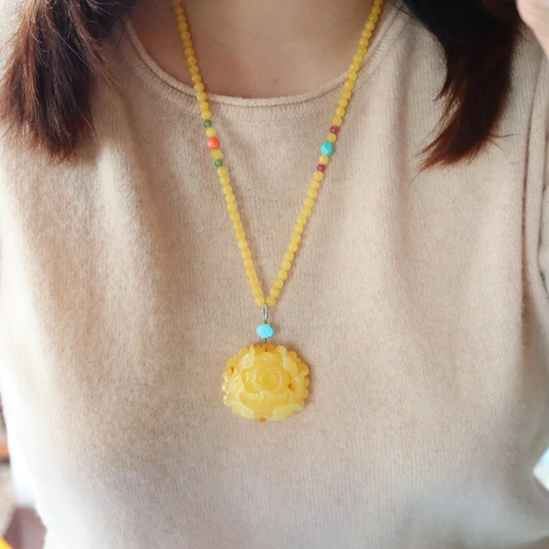 Xifeng Building Beeswax Necklaces Unisex-6