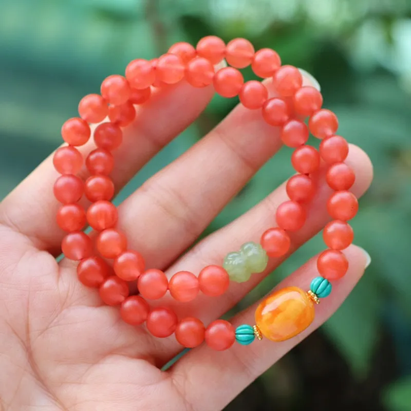 Xifeng Building Southern Red Agate Bracelets Unisex-4