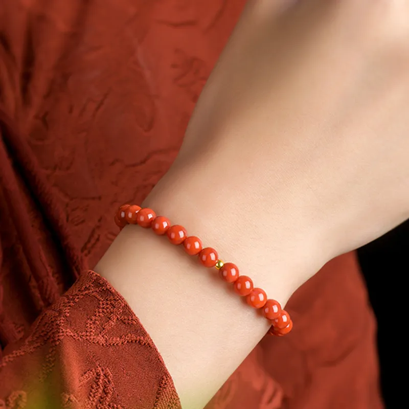 Xifeng Building Southern Red Agate Jade Bracelets Unisex-3