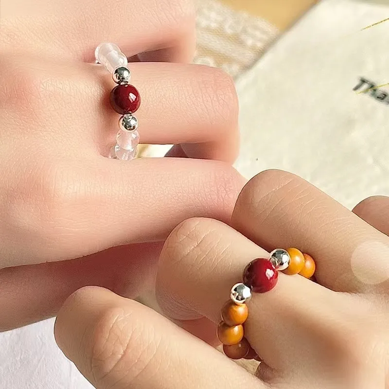 Xifeng Building Reconstructed Cinnabar Rings Unisex-4