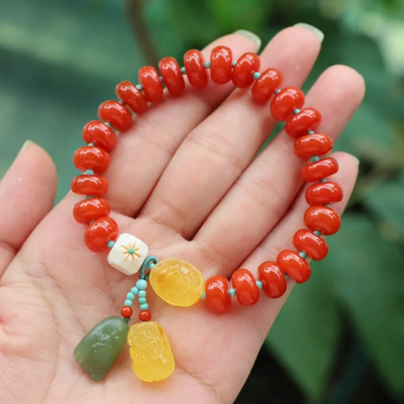 Xifeng Building Southern Red Agate Bracelets Unisex-2