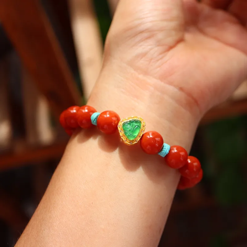 Xifeng Building Southern Red Agate Bracelets Unisex-3