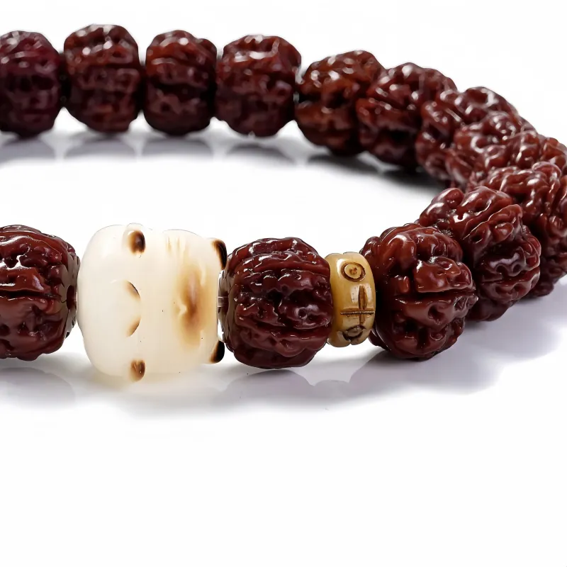 Xifeng Building King Kong Bodhi Seeds Lucky Cat Beaded Bracelet #Good Luck Unisex-4