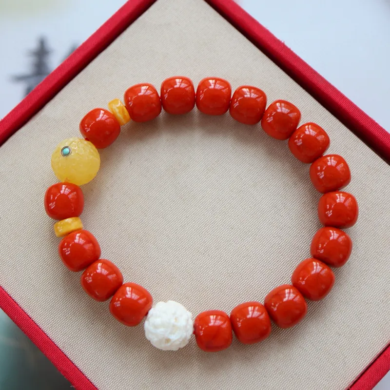 Xifeng Building Southern Red Agate Fine Jade Bracelets Unisex-5