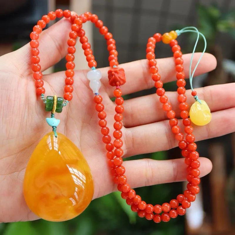 Xifeng Building Beeswax Necklaces Unisex-1