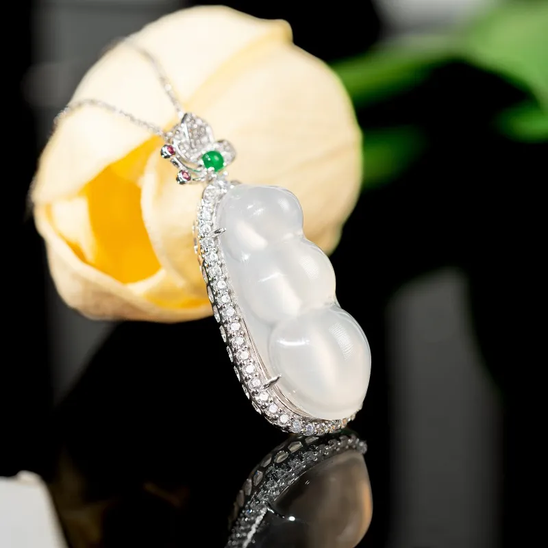 Xifeng Building Chalcedony Necklace With Butterfly Clasp Women's-4