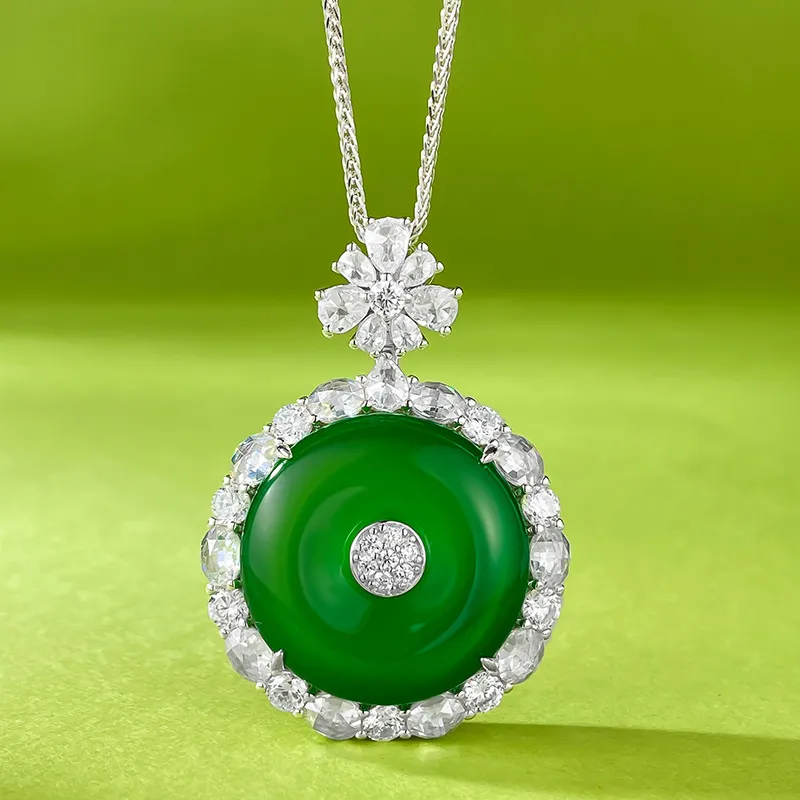 Xifeng Building Chalcedony Jade Necklaces Women's-2