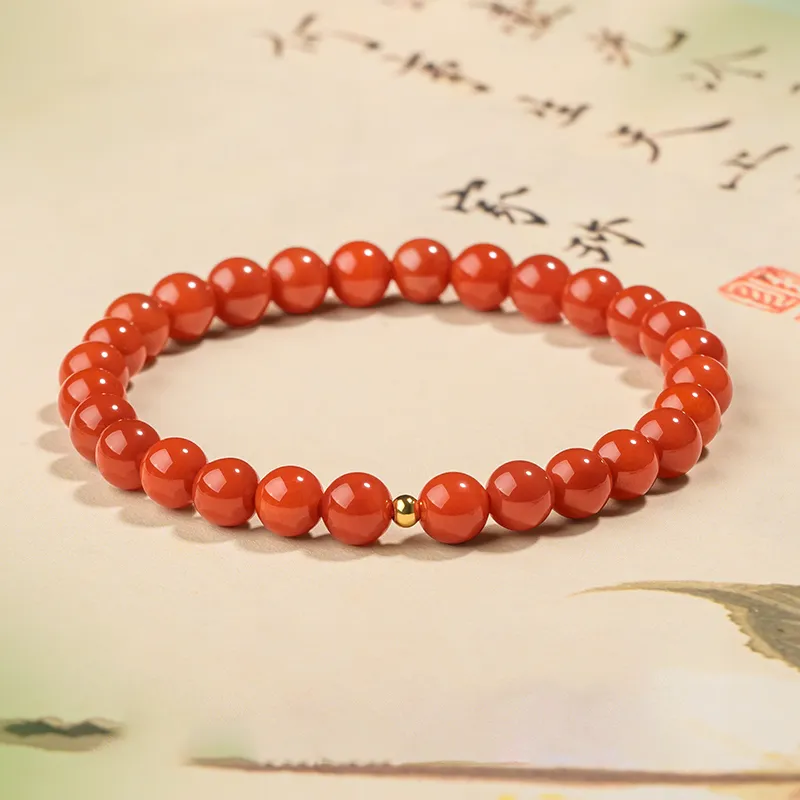 Xifeng Building Southern Red Agate Jade Bracelets Unisex-2