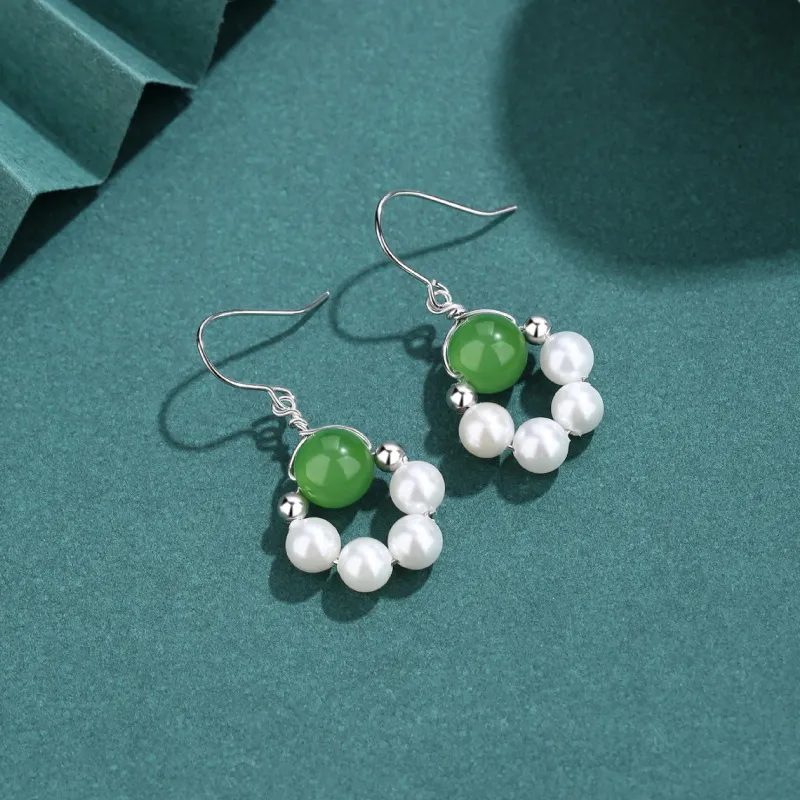 Xifeng Building Earrings Jasper Women's-1