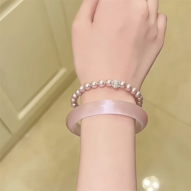 Xifeng Building Glass Cat Eye Bangles Women's-10