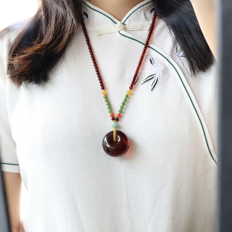 Xifeng Building Amber Necklaces Women's-4