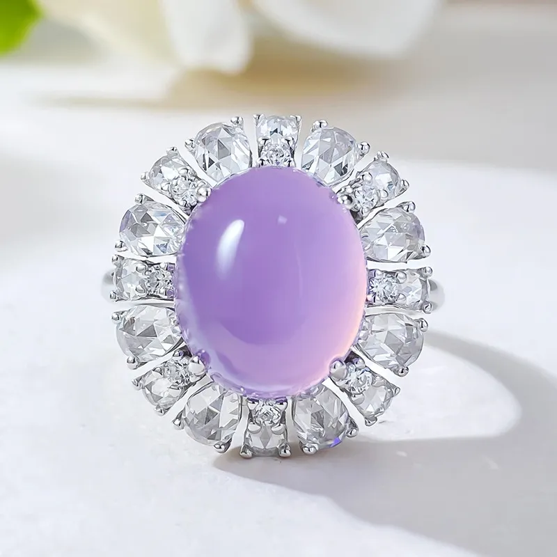 Xifeng Building Chalcedony Jade Rings Women's-3