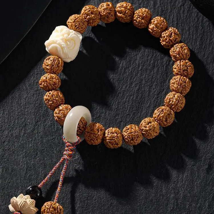There Is You In The Long World King Kong Bodhi Seeds Chinese Style Beaded Bracelet Unisex-1