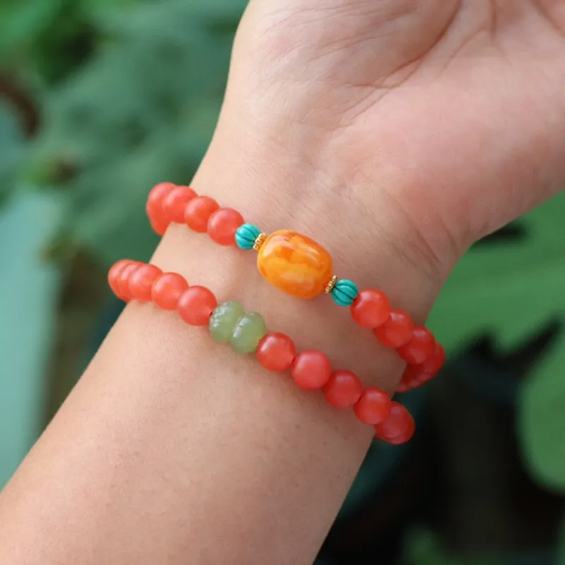 Xifeng Building Southern Red Agate Bracelets Unisex-5