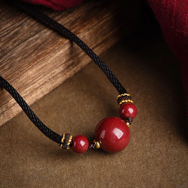 Xifeng Building Cinnabar Jade Necklaces Women's-1