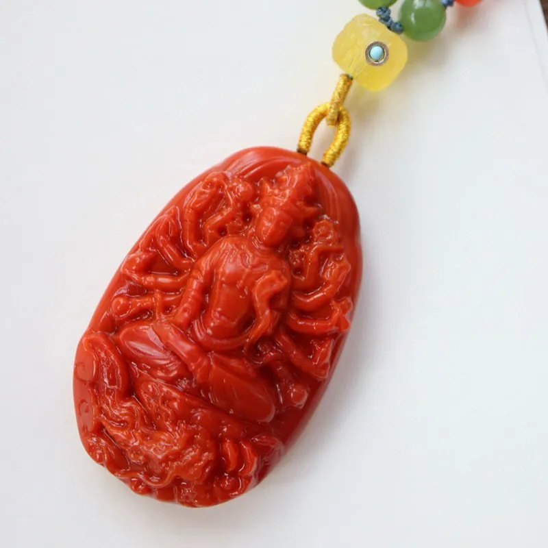 Xifeng Building Southern Red Agate Fine Jade Necklaces Unisex-5