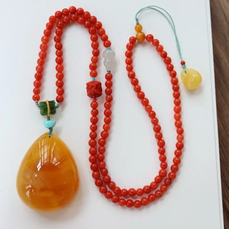 Xifeng Building Beeswax Necklaces Unisex-4